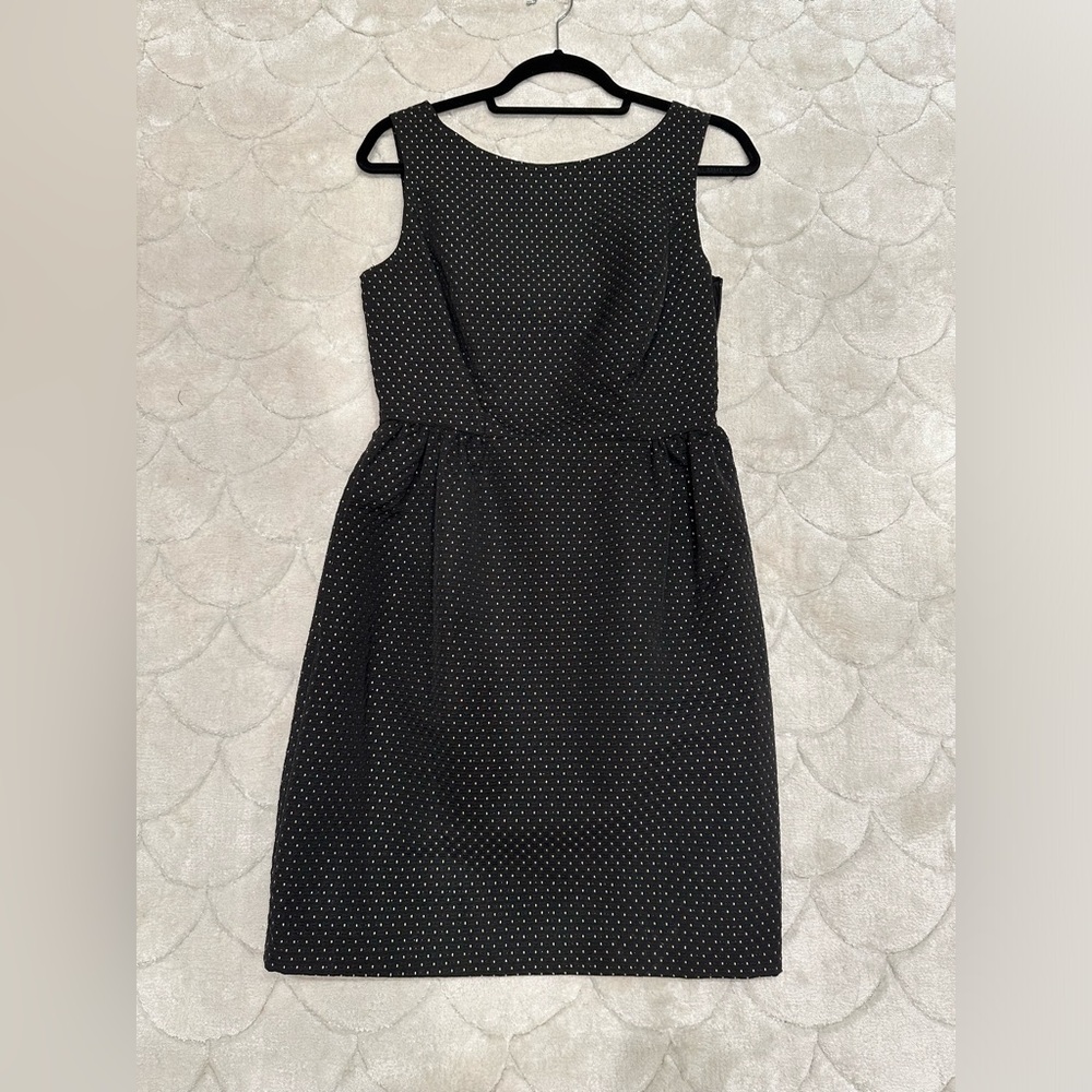 Like new Erin Fetherston black gold dress with bow back and pockets 8